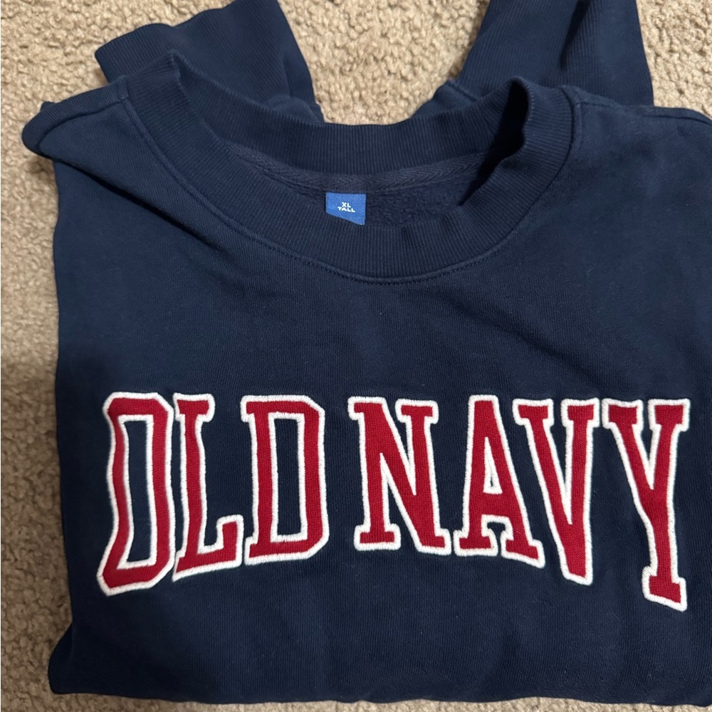 Old Navy Navy Sweatshirt with Red Lettering